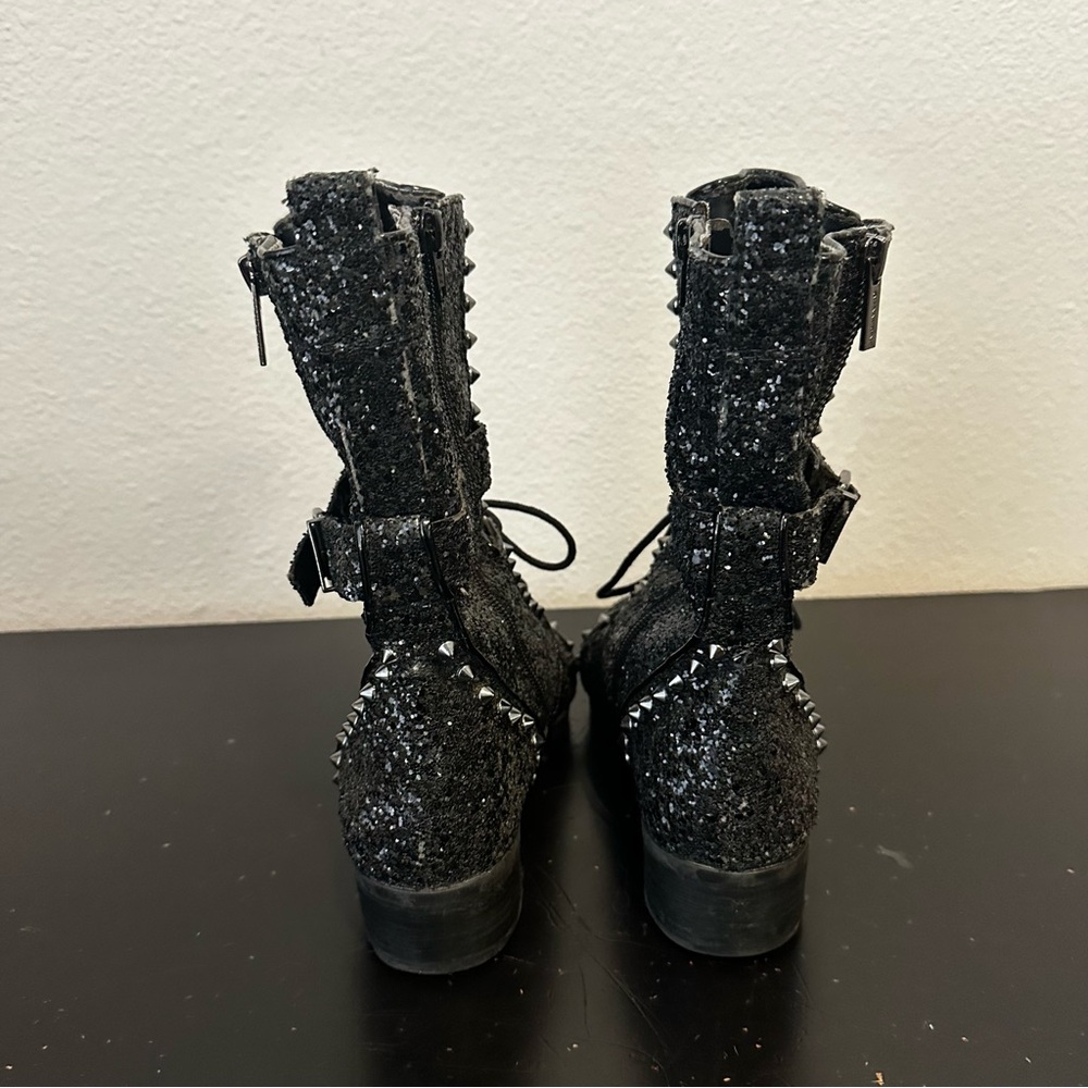 Gianni Bini Black Sparkle Studded Boots - Picture 3 of 16